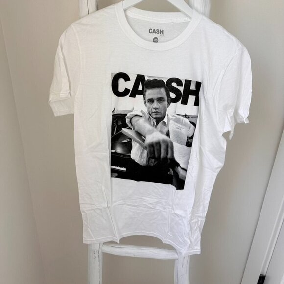 Tops - Johnny Cash White Short Sleeve T Shirt